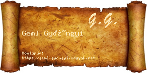 Geml Gyöngyi névjegykártya